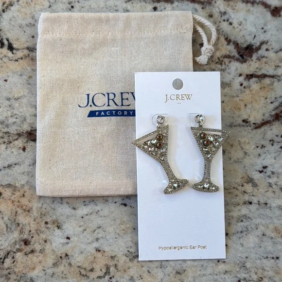 J. Crew Martini Statement Earrings - Picture 2 of 8